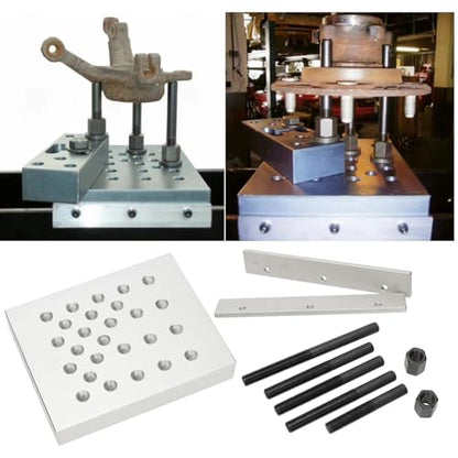 ReluxGo Universal Drill Press Support Block Plate Tool Set Kit, 30 Ton – Bearing and Bushing Repair Removal Installation