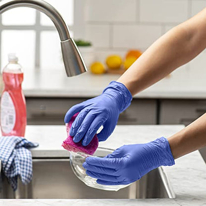 GUSTO Blue Nitrile Gloves, Disposable Gloves – 4 Mil, Latex & Rubber Free, Non-Sterile Powder-Free (Formerly Comfy Package) - size: Large, style: 100 Count