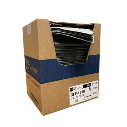 Spilfyter Universal Medium Duty Absorbent Pads, 13" x 10", 50 Count | Three Ply, Maximum Absorption, For Professional Tasks, Ideal for Extra-Heavy Spills, GFF-1310