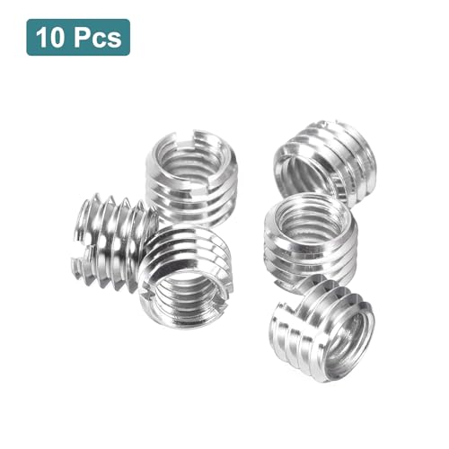 uxcell 10Pcs Threaded Inserts, M6-1x6 & M8-1.25x6 Stainless Steel 303 Screw Thread Sleeves Thread Repair Insert for Mechanical Equipment - size: M6-1x6 & M8-1.25x6mm