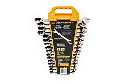 GEARWRENCH 16 Piece Ratcheting Combination Wrench Set with Tray | Metric | 9416 (Pack of 5) - size: Medium (Pack of 5), style: 16 Piece Metric