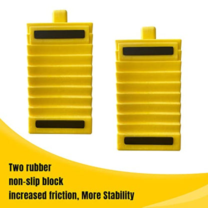 HOXWELL Wheel Chocks Premium, Heavy Duty Camper Vehicle Wedge Design with Black Rubber Bottom Chocks for Travel Trailers, Truck, Car, RV Yellow 4 Pcs - color: Yellow 4 pack