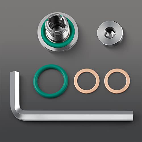 M12.1-1.25 x 15mm Oversize Piggyback Oil Drain Plug, Stainless Steel Self Tapping Oil Pan Thread Repair Kit - size: M12.1-1.25 x 15mm