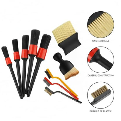 15-Piece Car Detailing Brush Set for Interior Vents, Dashboard Crevices & Console Gaps - Durable PP Plastic Cleaning Tool Kit - size: 6.3 x 4.33 x 0.98 in