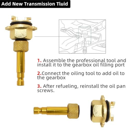 DPTOOL Metal Transmission Oil Filling Tool Compatible with Mercedes Benz 725.0 8-Speed 9-Speed Oil Change Transmission Oil Filler Adapter Tool Replace 725 589 02 90 00, 725 589 00 90 00 - size: 8 and 9 Speed