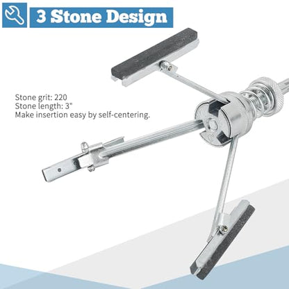 ATPEAM Engine Cylinder Hone Tool Adjustable Deglazer Set for Grinding Holes from 2" to 7" Diameter with Extra 3-Piece 3" Long Stones 220 Grit - size: 3''