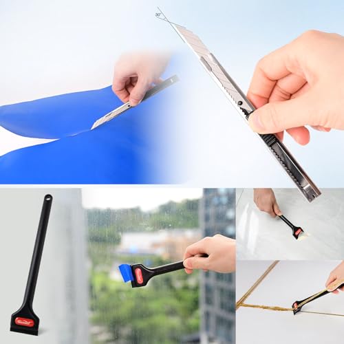 NEWISHTOOL Window Tint Tools Vinyl Wrap Tool Kit for Car Tinting Windshield Back Window Bulldozer Squeegee Scrubber Paddle Rubber for Wrapping PPF Film Installation Automotive Window Film Tinting Kit