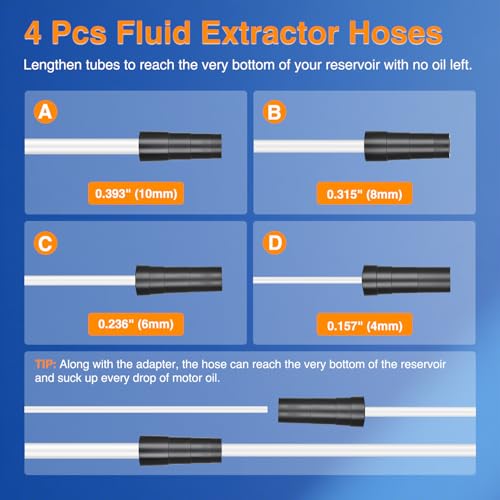 GOOACC Oil Extractor Pump for Oil Change Vacuum Pump 7L Manual Fluid Extractor Tools Kit with 4 Tubes and Storage Hole Oil Suction Pump Extractor for Automotive Boats Fluid Vacuum Evacuation Transfer - size: 7L Manual