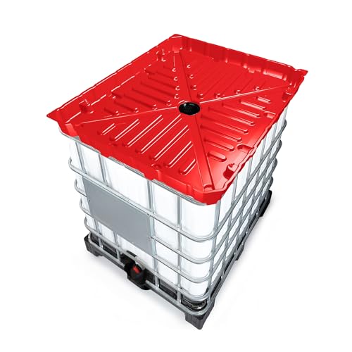 DENIOS® IBC Tote Funnel - 49.5"x42"x5" Extra Large Funnel | Wide Mouth for IBC Totes | Perfect for Fast, Spill-Free Liquid Transfer | Heavy-Duty Large | Red | IBC Tote NOT Included - color: Red