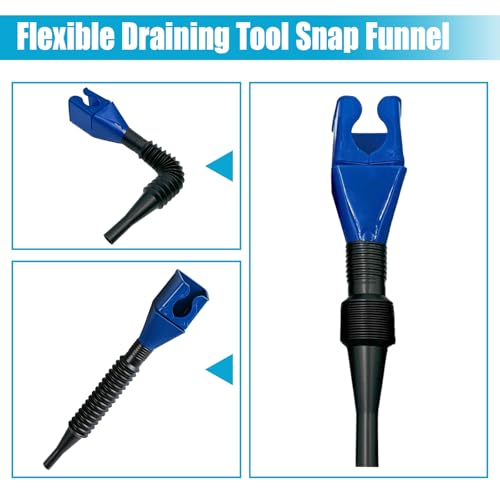 Flexible Car Fuel Funnel, Foldable Clasp Gasoline Funnels, 5PCS | Retractable Plastic Automotive Oil Exchange Funnels, Universal Draining Tool for Cars and Motorcycles - color: 5PCS