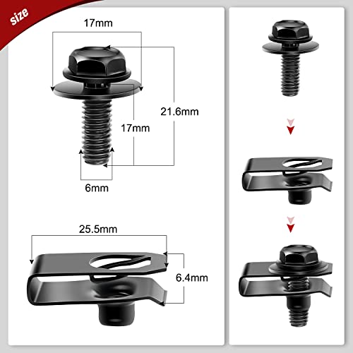 Nilight 70PCS Engine Under Cover Splash Shield Guard Body Bolts Bumper Fender Liner Push Retainer Fastener Rivet Clips for Infiniti G35 G37 FX35 FX45 EX35 Nissan 370Z 350Z 2 Years Warranty - color: 70Pcs Extruded U-nuts