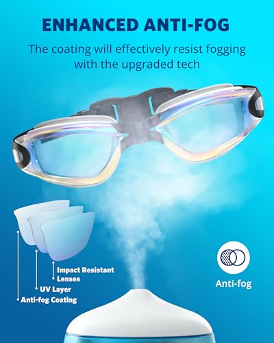 Aegend Swim Goggles, Swimming Goggles No Leaking Full Protect Adult Youth - color: White-orange