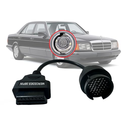 38 Pin MB Benz Obd2 Adapter Diagnostic Connector, Compatible for Mer cedes Benz 38pin OBD1 to OBD2 16 Pin Adapter Cable, Work with ELM327 - style: Fit for Benz-38pin