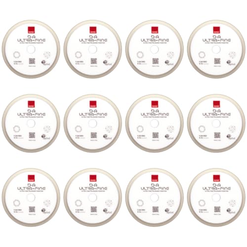 RUPES 9.DA180S Pack of 12 White D-A Ultra-Fine Polishing Foam Pads 180mm | Ideal for Paint Correction | Extremely Fine Defect Removal | Compatible with 6" Backing Plate - size: Ultrafine 180mm, style: Pack of 12