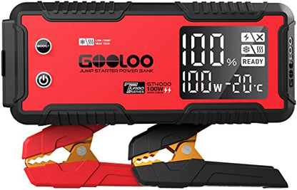 GOOLOO GT4000 Arctic Jump Starter with -40°F Battery Preheat Technology | 4000A Peak • Reliable Starts at -40°F • 100W Two-Way Fast Charging • Starts up to 12L Gas & 10L Diesel Engines