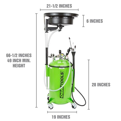OEMTOOLS 21 Gallon Oil Drain Vacuum and Extractor, Automotive Oil Container - style: 21 Gallon Oil Drain W/ Vacuum and Extractor