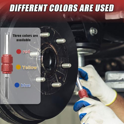 4PCS A/C Valve Core Removal Tool Set, Universal R134A R12 R22 R32 R410A HVAC Air Conditioner Schrader Tire Valve Stem Core Remover Tools, Dual Head Car AC Repair Tool Kit