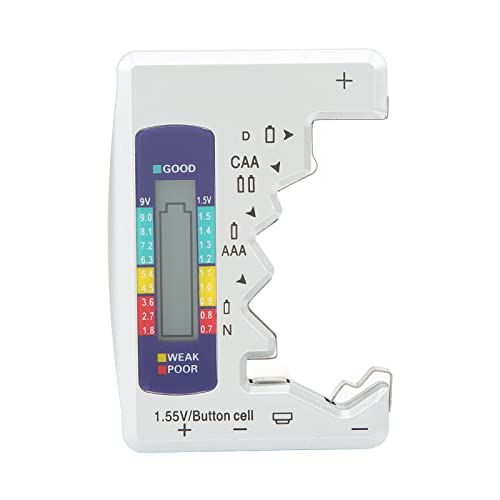 Digital Battery Capacity Tester LCD Screen for D C AAA AA 9V 1.5V Button Cell Batteries Carbon Zinc Rechargeable Battery Analyzer - color: Silver Color