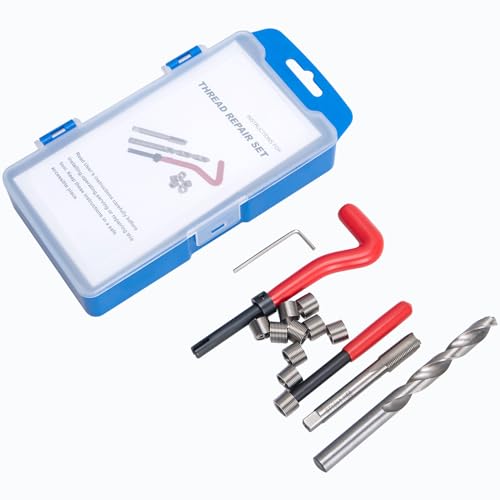 M10 x 1.0 Thread Repair Kit, Metric Helicoil Thread Repair Kit with HSS Drill and Stainless Inserts for All Metals, Composites, Polymers and Other Materials - size: M10 x 1.0, style: Metric