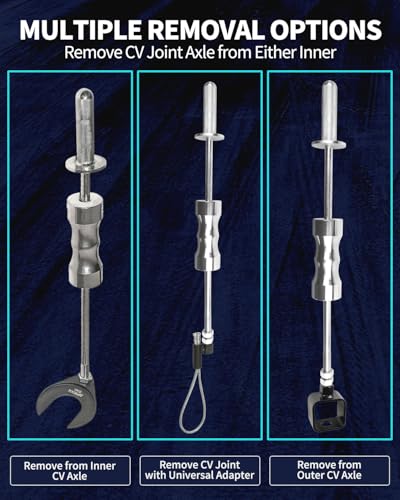 DPTOOL Inner CV Joint Puller Slide Hammer Front Wheel Drive Axle Half Shaft Removal Tool Kit Heavy Duty 10 Pounds Slide Hammer 63mm 48mm CV Joint Fork Adapter Attachments with Ball Joint Removal Tool - size: 5PC