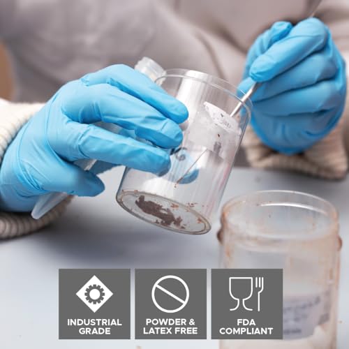 Nitrile Disposable Gloves | Powder-Free, Micro-Textured - size: X-Small, style: Industrial Grade - 3.5 Mil (Blue)