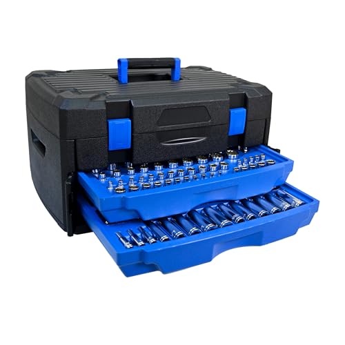 266-Piece Mechanic's Tool Kit | Portable Locking Tool Box with Detachable Drawers | Carbon Steel All-in-One Hand Tool Set for Auto, Home & DIY Repair - size: 266-Piece