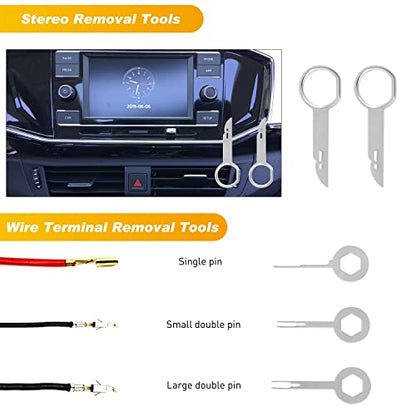 GOOACC 19Pcs Trim Removal Tool Set Panel Fastener Clips Removal Automotive Plastic Upholstery Pliers Removal Install Removal Car Tool with Storage Bag for Trim Panel Audio Clip Pliers Terminal - color: Red