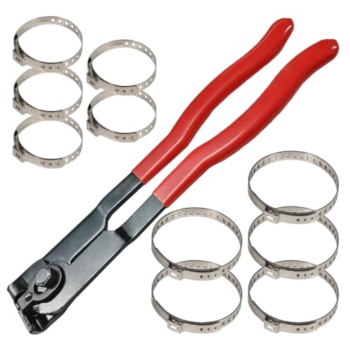 CV Boot Clamp Plier, Ear Type CV Boot Crimp Tool, Carbon Steel Axle Boots Clamp Plier, Universal Car Repair Tool for Most Cars (Tool&Clamp) - size: Tool&Clamp