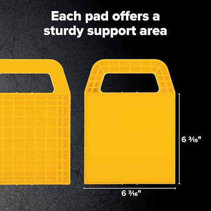 Camco RV Stabilizing Jack Pads - Features Interlocking Design & Includes Handy Strap for RV Storage and Organization - Molded of Strong UV Stabilized Polypropylene - 4-Pack (44595) - size: 6.2-Inch x 6.2-Inch, style: Pack of 4
