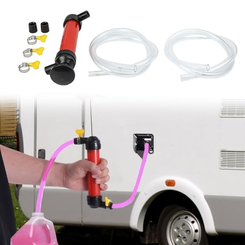 Hand Fuel Transfer Pump, Multi-Use Siphon Transfer Pump Kit Hand Fuel Pumps, Portable Manual Fuel Transfer Pump, Automotive Fuel Transfer Hose RV Outdoor Siphon Extractor