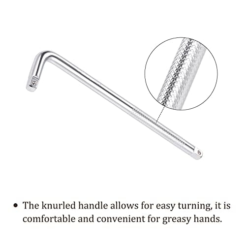 3pcs Breaker Bar - [1/4 Inch Drive] L Shape Socket Wrench Extension for Car Mechanical Equipment Repair Use, CR-V Steel