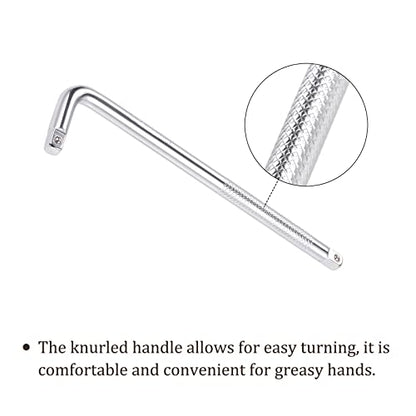 3pcs Breaker Bar - [1/4 Inch Drive] L Shape Socket Wrench Extension for Car Mechanical Equipment Repair Use, CR-V Steel