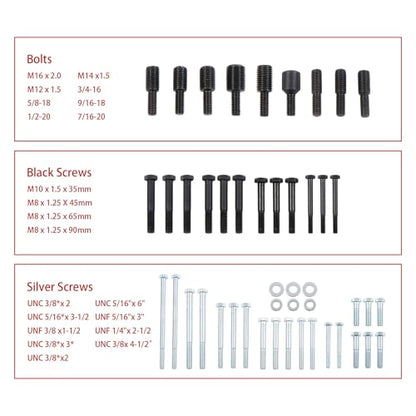 Harmonic Balancer Puller and Installer Kit Crankshaft Pulley Disassembly Installation Tool Set with Metric and Standard Threads