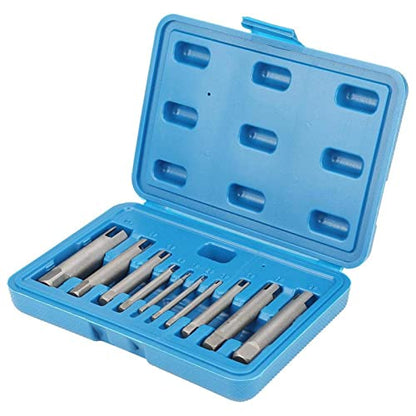 10Pcs/Set Steel Broken Head Taps Stripped Screw Remover Kit Tap Extractor Set (#C 656g/23.1oz)