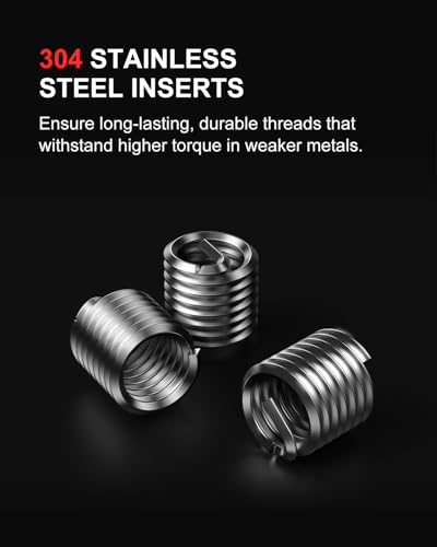 Kolvoii M10×1.5 Helicoil Thread Repair Kit, Metric M10 Helicoil kit with HSS Drill Bit, Tap & Stainless Steel Inserts for General Automotive & Industrial Stripped Thread Repair - size: M10X1.5