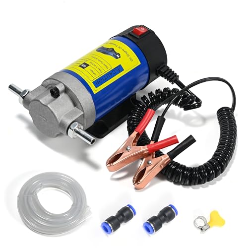Oil Transfer Pump 12V, 100W Self Priming Oil Change Pump, Portable Gear Oil Pump, Zikepa Engine Oil Extractor Pump for Boats Cars RVs Trucks Motorcycles Lawnmowers