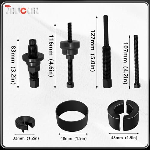 Power Steering Pulley Puller Remove Install Tool Compatible with Most Domestic Vehicles, Ford, GM, VW, Chrysler, Vacuum Pump Pulleys Installation Remover Tool Set Disconnect Tool Screw Set
