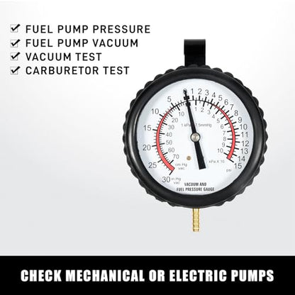 Fuel Pump Tester Gauge Kit, Leak Carburetor Pressure Diagnostics Kit | Vacuum Pump Tester Gauge for Carburetors & Vacuum Systems