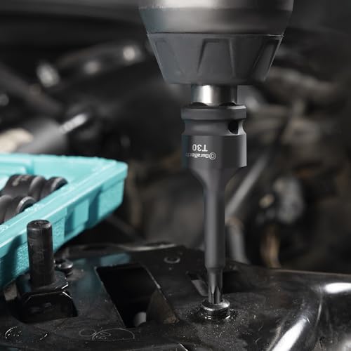 DURATECH 8-Piece 1/2" Drive Impact Torx Bit Set | T30, T40, T45, T50, T55, T60, T70, T80 Torx Bits, Cr-Mo Steel, Organized in Storage Case