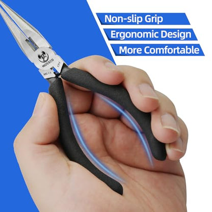 Needle Nose Pliers, 5" Mini Long Nose Pliers with Cutter, Serrated Jaw Precision Small Needle Nose Pliers for Jewelry Making, Bending Wire, Crafts, Electronic Repair - size: 5''-1 pack