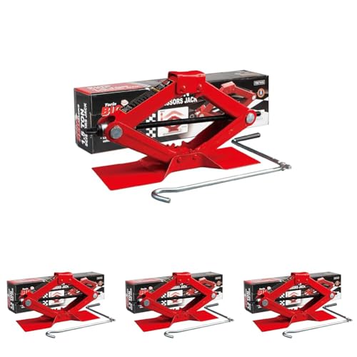 BIG RED T10152 Torin Steel Scissor Lift Jack Car Kit, 1.5 Ton (3,000 lb) Capacity, Red (Pack of 4) - size: 3000lbs (Pack of 4)