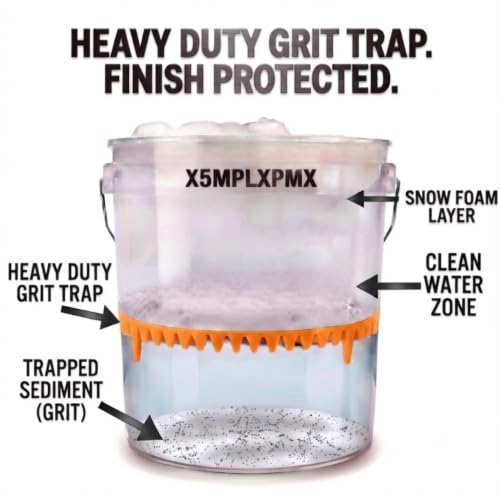 10.4" Heavy Duty Car Wash Bucket Insert (2-Pack) & Wash Mitt Kit - 10.6 oz Detailing Dirt Separator & Grit Trap, Scratch-Free Auto Wash, Fits 3.5 to 5 Gallon Buckets (Orange Kit) - color: 2pack Orange