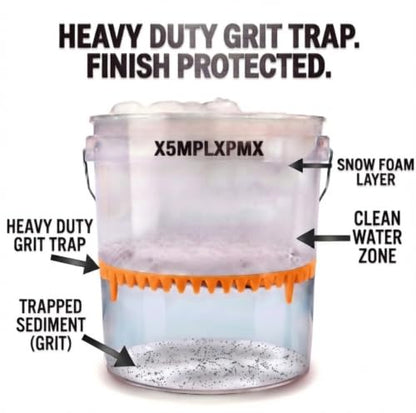 10.4" Heavy Duty Car Wash Bucket Insert (2-Pack) & Wash Mitt Kit - 10.6 oz Detailing Dirt Separator & Grit Trap, Scratch-Free Auto Wash, Fits 3.5 to 5 Gallon Buckets (Orange Kit) - color: 2pack Orange