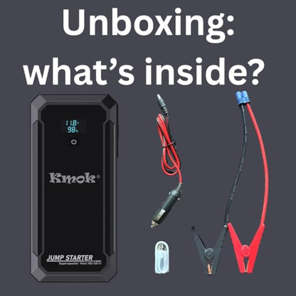 Super Capacitor Jump Starter, 12V Batteryless Portable Jump Starter – Instant Power for 8.0L Gas & 4.0L Diesel Engines | No Pre-Charge Needed | Built-in Supercapacitor | Includes Jumper Cables | 8.0L Gas/4.0L Diesel, No Pre-Charge, -40°C~70°C, 100,000+ Us