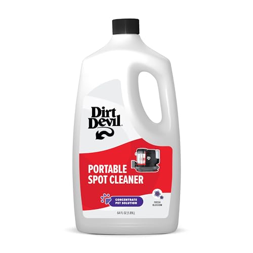 Dirt Devil Pet Portable Spot Cleaner Solution, 64 oz., Fresh Blossom Scent, Upholstery and Carpet Shampoo Solution, Eliminates Pet Messes and Odors, Pair with Dirt Devil Portable Spot Cleaners - style: 64 fl oz (Pack of 1)