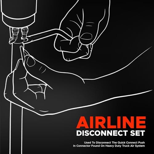 42400 Style Air Line Disconnect Tool Set Double-Ended Air Brake Line Disconnect Kit for Semi Trucks, Diesel Mechanics, and Heavy-Duty Air Systems (1/8"-5/8")