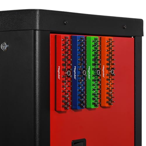 Mayouko 6PCS 1/4" Magnetic Hex Bit Holder Rack Organizer, 258 Holes, 1/4-Inch Drill Bit Holder, 6 Racks, Magnetic Bit Holder with Magnet Base for Screwdriver Bits - color: Red-2packs,blue-2packs,orange,green