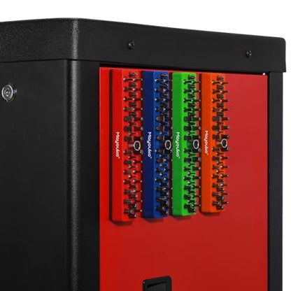 Mayouko 6PCS 1/4" Magnetic Hex Bit Holder Rack Organizer, 258 Holes, 1/4-Inch Drill Bit Holder, 6 Racks, Magnetic Bit Holder with Magnet Base for Screwdriver Bits - color: Red-2packs,blue-2packs,orange,green