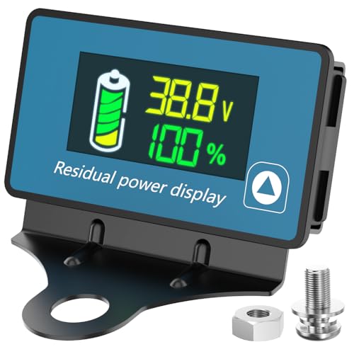 Golf Cart Battery Meter, IPX7 Waterproof 8-120V Digital Battery Capacity Monitor with Bracket, Batteries Percentage Gauge for Golf Cart, Car, Motorcycle, RV, Marine - size: Battery Voltmeter-B