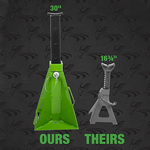 American Lifting Off-Road Jack Stands – 3.5 Ton (7000 Lbs) Safety Pin Style Heavy Duty Stand – 30-Inch Max Lift Height Perfect for SUVs Trucks in Garage Shop Outdoor